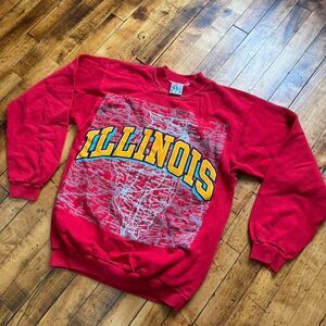 Vintage 90s illinois Red Sweatshirt